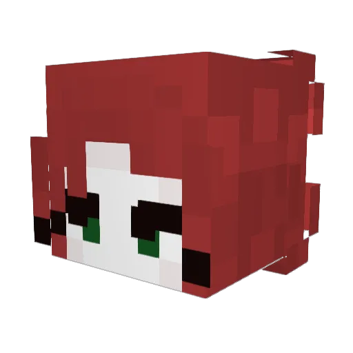 Shirumika Minecraft avatar head, 3D render