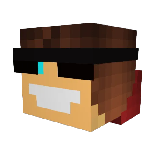 ShittyAssCrack Minecraft avatar head, 3D render