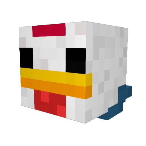 ShivTheChicken Minecraft avatar head, 3D render