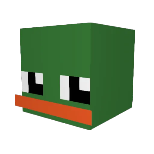 Shiwuii Minecraft avatar head, 3D render