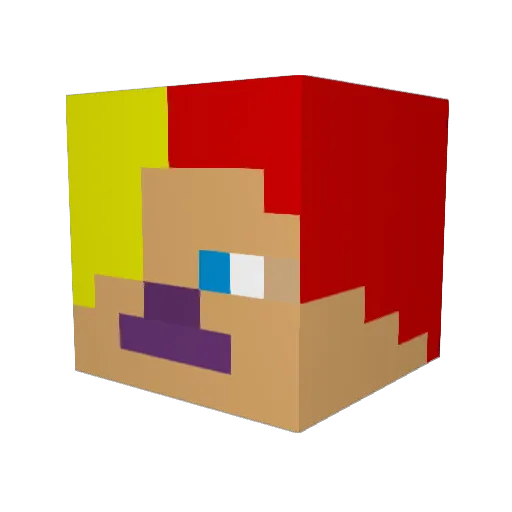Shiyupon Minecraft avatar head, 3D render
