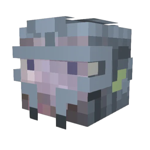 Shizaal Minecraft avatar head, 3D render