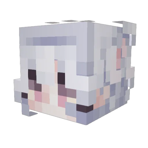 ShizuBeluga Minecraft avatar head, 3D render