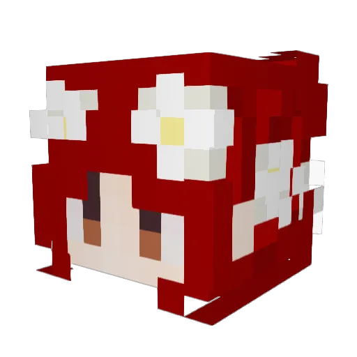 ShizukuRose Minecraft avatar head, 3D render