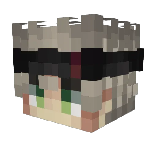 Shizuni Minecraft avatar head, 3D render