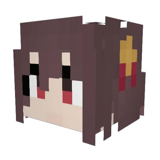 Shizusen Minecraft avatar head, 3D render