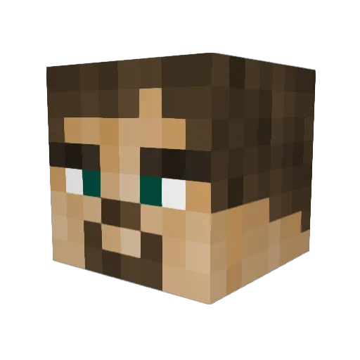 Shizzlenuts Minecraft avatar head, 3D render
