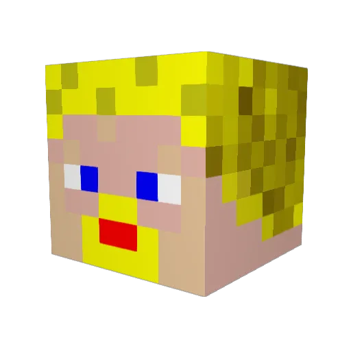 Shkspre Minecraft avatar head, 3D render