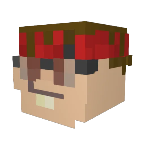 Shlartus Minecraft avatar head, 3D render