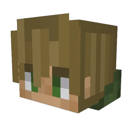 Shlavin3 Minecraft avatar head, 3D render