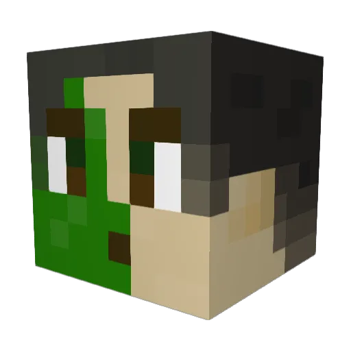 ShlimeLIVE Minecraft avatar head, 3D render