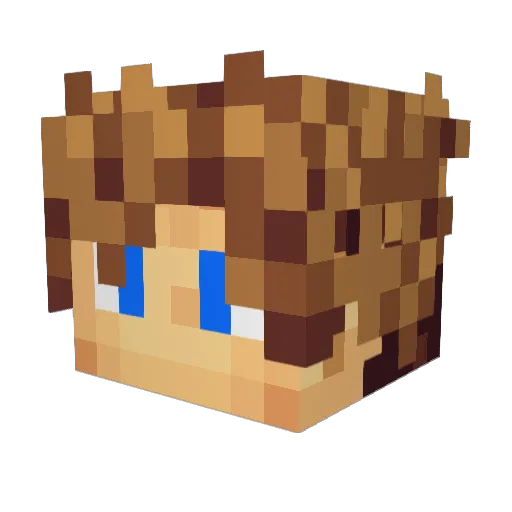 Shlock__ Minecraft avatar head, 3D render