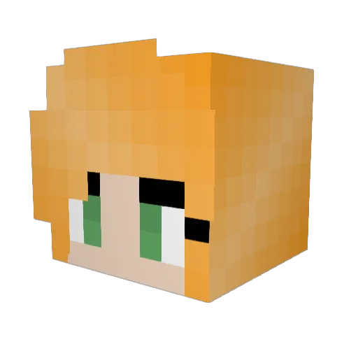 ShlubShlub Minecraft avatar head, 3D render
