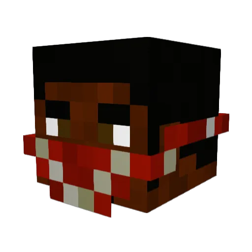 Shlve Minecraft avatar head, 3D render