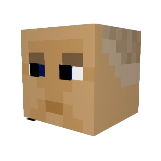Shmaxik Minecraft avatar head, 3D render