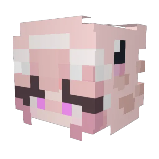 Shmecknt Minecraft avatar head, 3D render