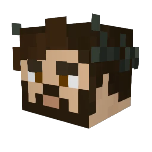 Shmelpops Minecraft avatar head, 3D render