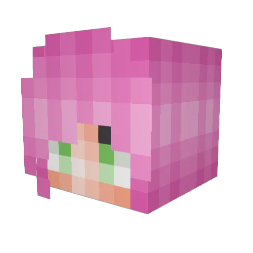 Shmiik Minecraft avatar head, 3D render