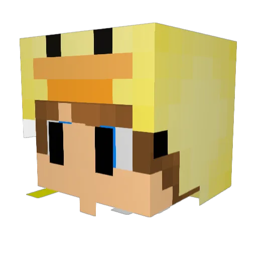 Shmow_Pow Minecraft avatar head, 3D render