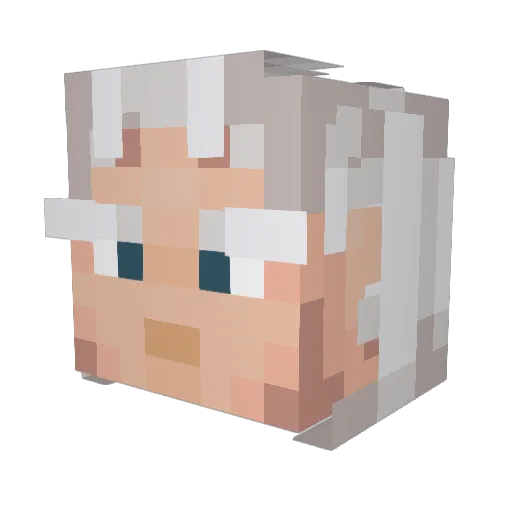 Shneebledegee Minecraft avatar head, 3D render