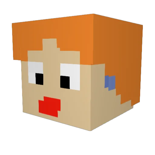 Shniba69 Minecraft avatar head, 3D render