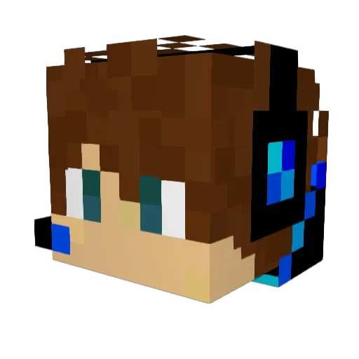 Shnica Minecraft avatar head, 3D render