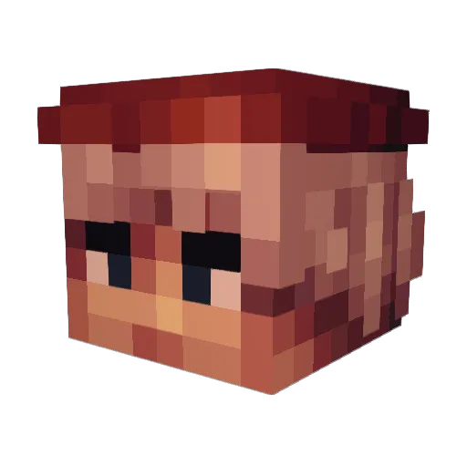 Shnjuni Minecraft avatar head, 3D render