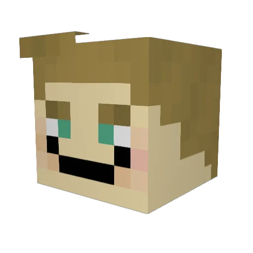 ShoR21 Minecraft avatar head, 3D render