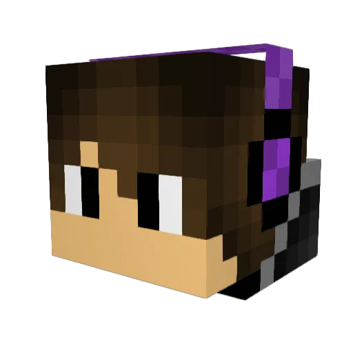 ShoYuri Minecraft avatar head, 3D render