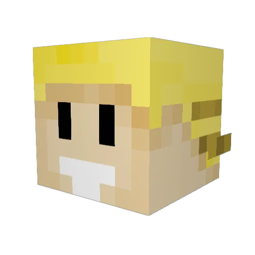 Shockmana Minecraft avatar head, 3D render