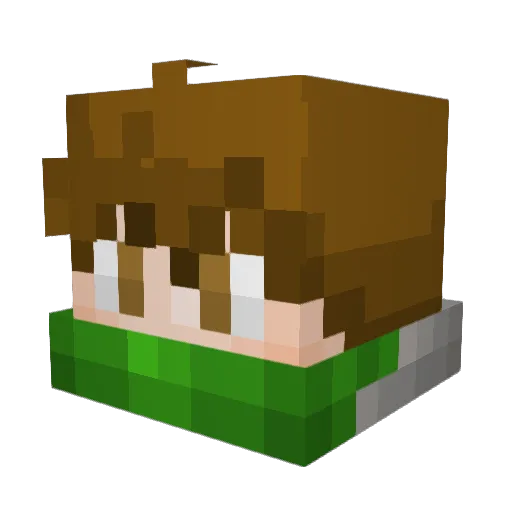 Shoemess Minecraft avatar head, 3D render