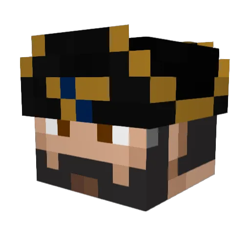 Shoemon Minecraft avatar head, 3D render