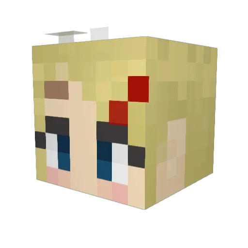 Shoenie Minecraft avatar head, 3D render