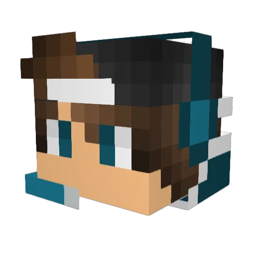 ShohamKing Minecraft avatar head, 3D render