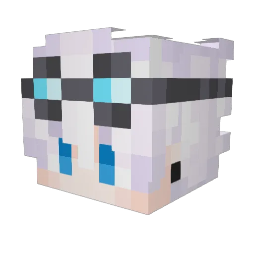 Shokaki Minecraft avatar head, 3D render