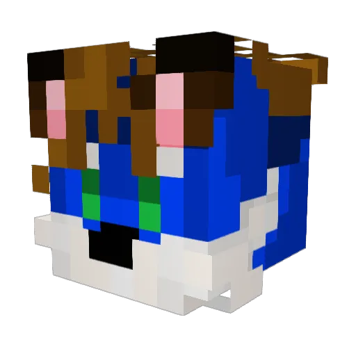ShontheWolf Minecraft avatar head, 3D render