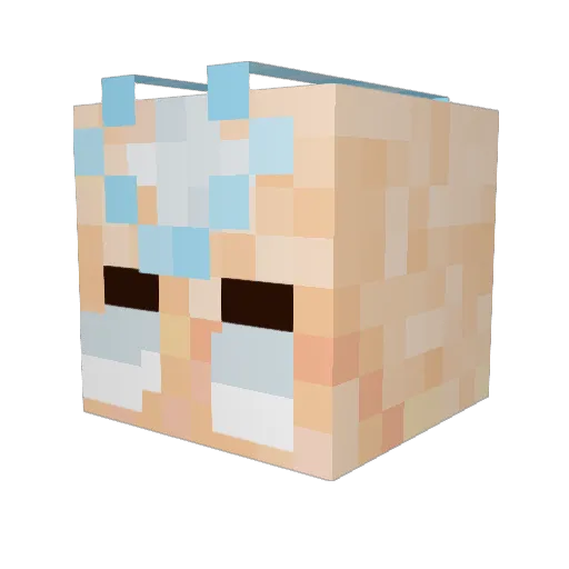 Shooboodooboo Minecraft avatar head, 3D render