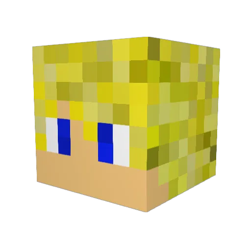 Shoocoo Minecraft avatar head, 3D render