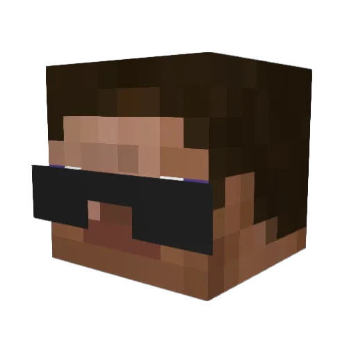 Shooder Minecraft avatar head, 3D render