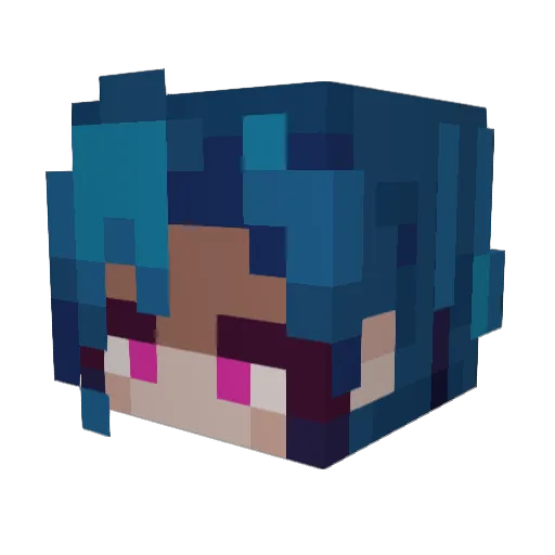 Shooklynn Minecraft avatar head, 3D render