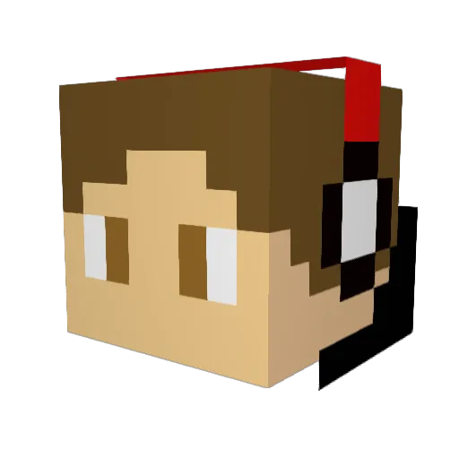 ShootLoot Minecraft avatar head, 3D render