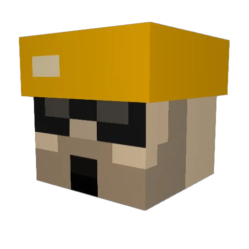Shootan Minecraft avatar head, 3D render