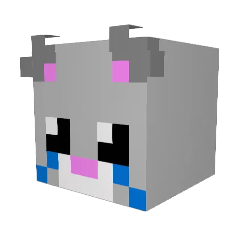 Shooter Minecraft avatar head, 3D render