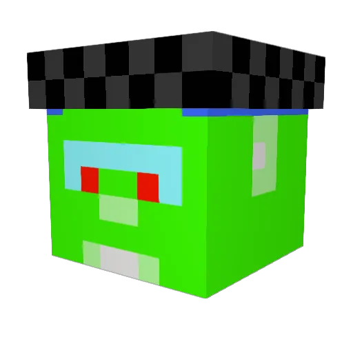 ShooterBeatZ Minecraft avatar head, 3D render