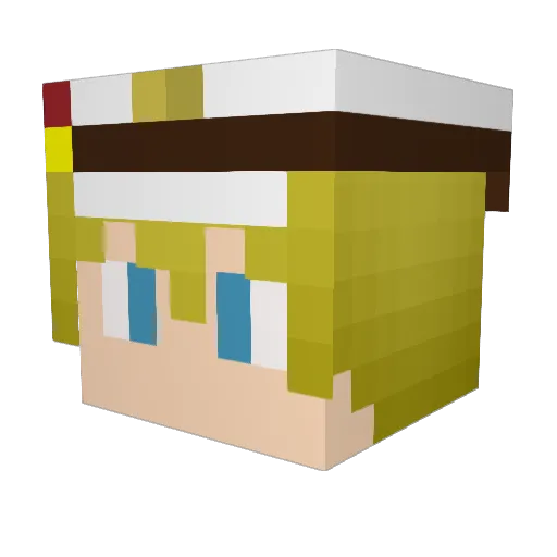 ShortAlpaca Minecraft avatar head, 3D render