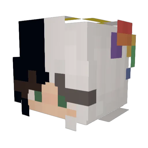 ShortRainbow Minecraft avatar head, 3D render