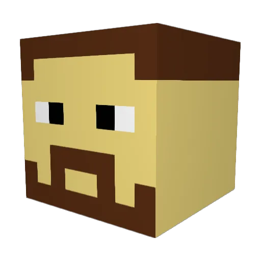 Short_Jesus_ Minecraft avatar head, 3D render