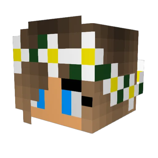 Shortcake19 Minecraft avatar head, 3D render