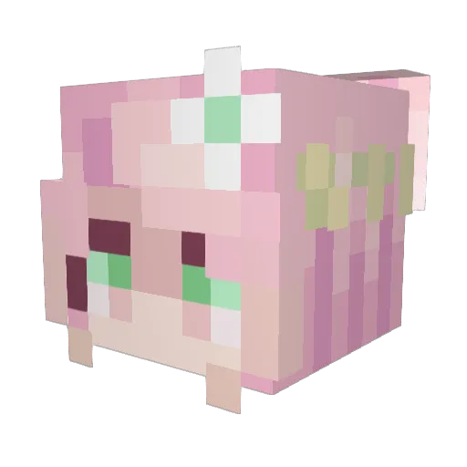 ShortcakeVT Minecraft avatar head, 3D render
