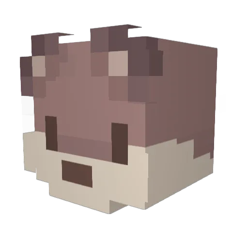 Shortclaws Minecraft avatar head, 3D render